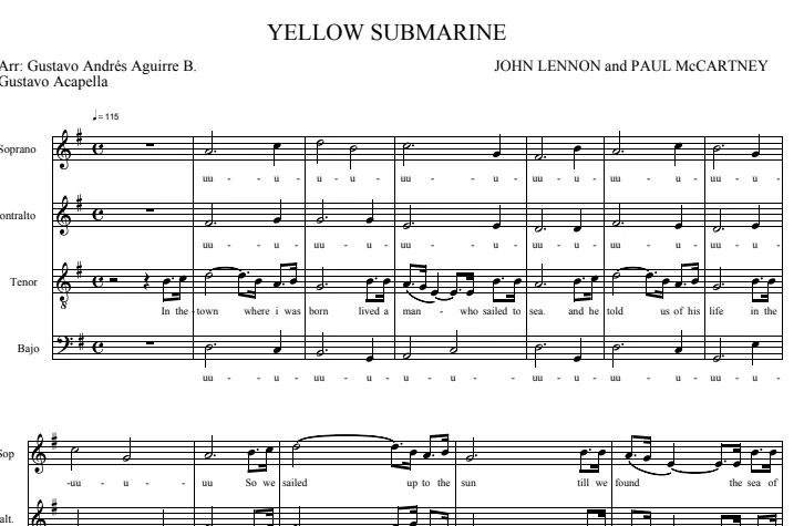 Portada del arreglo Yellow Submarine