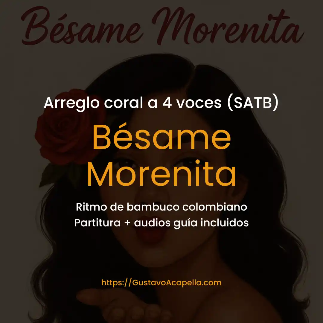 Portada del arreglo coral Bésame morenita